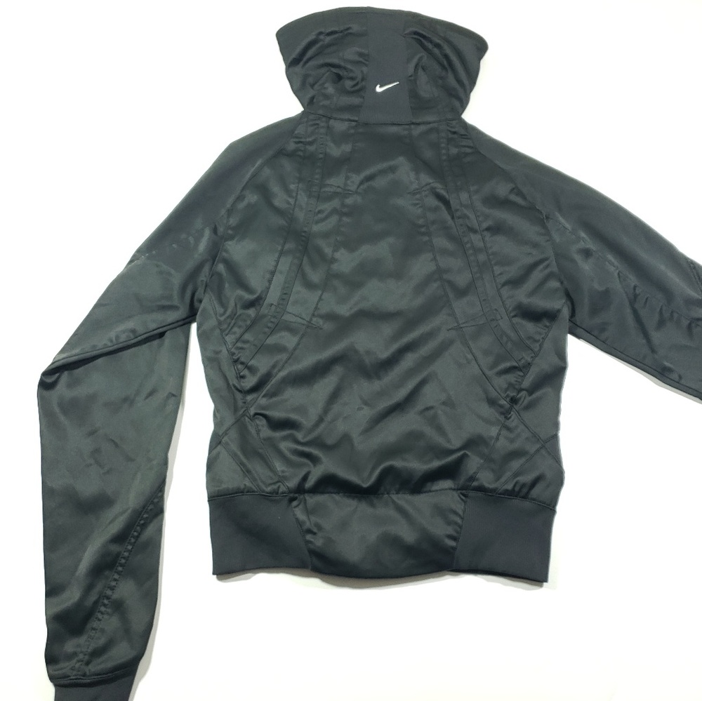 Nike womens black Gray funnel turtle neck zip jack - Picture 7 of 8